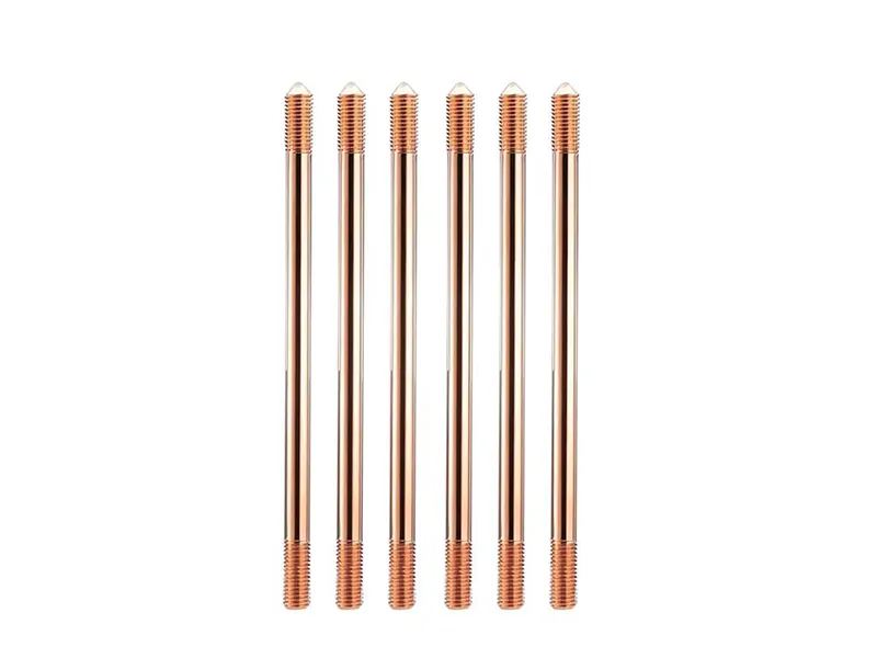 Copper-clad steel threaded grounding rod